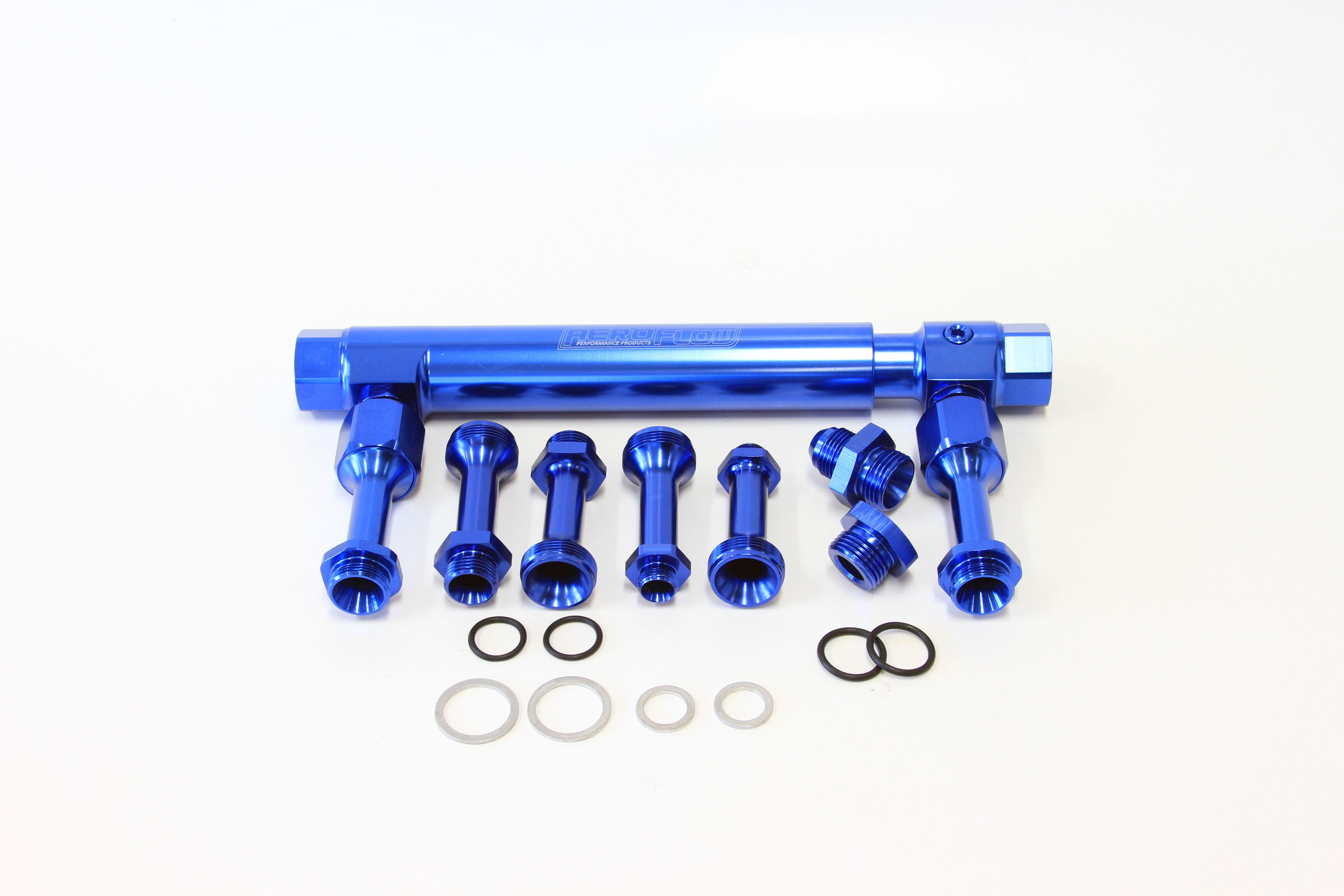 Aeroflow Performance Blue Finish Aeroflow Adjustable Billet Fuel Log AF64-2037 SR