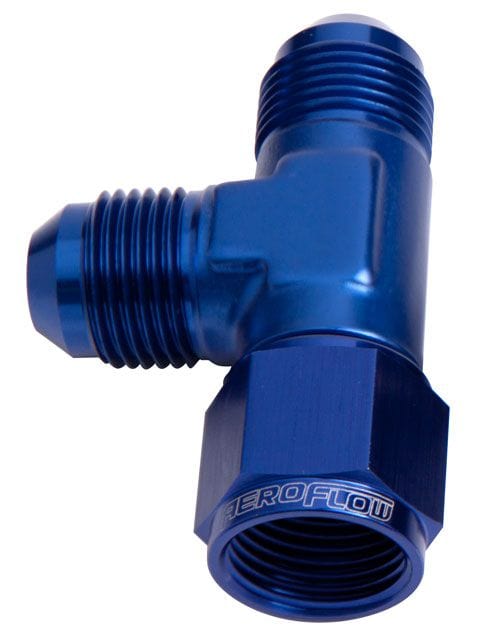Aeroflow Performance Blue Finish Aeroflow AN Tee Female Swivel On Run -16AN AF145-16 SR