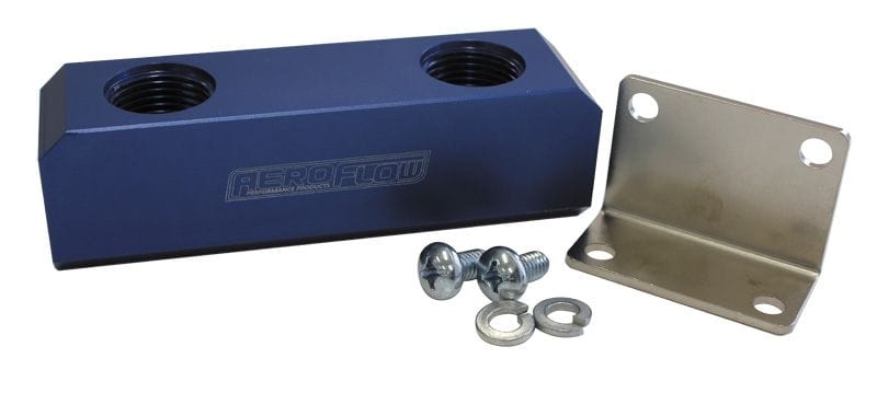 Aeroflow Performance Blue Finish Aeroflow Billet Log Type Fuel Block -10ORB AF452-10 SR