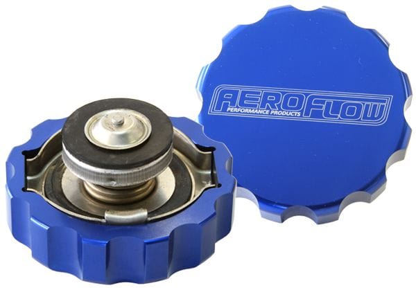 Aeroflow Performance Blue Finish. Aeroflow Billet Radiator Cap Large Style 7 psi (0.5 Bar) suit 42mm Water Neck AF64-5042 SR