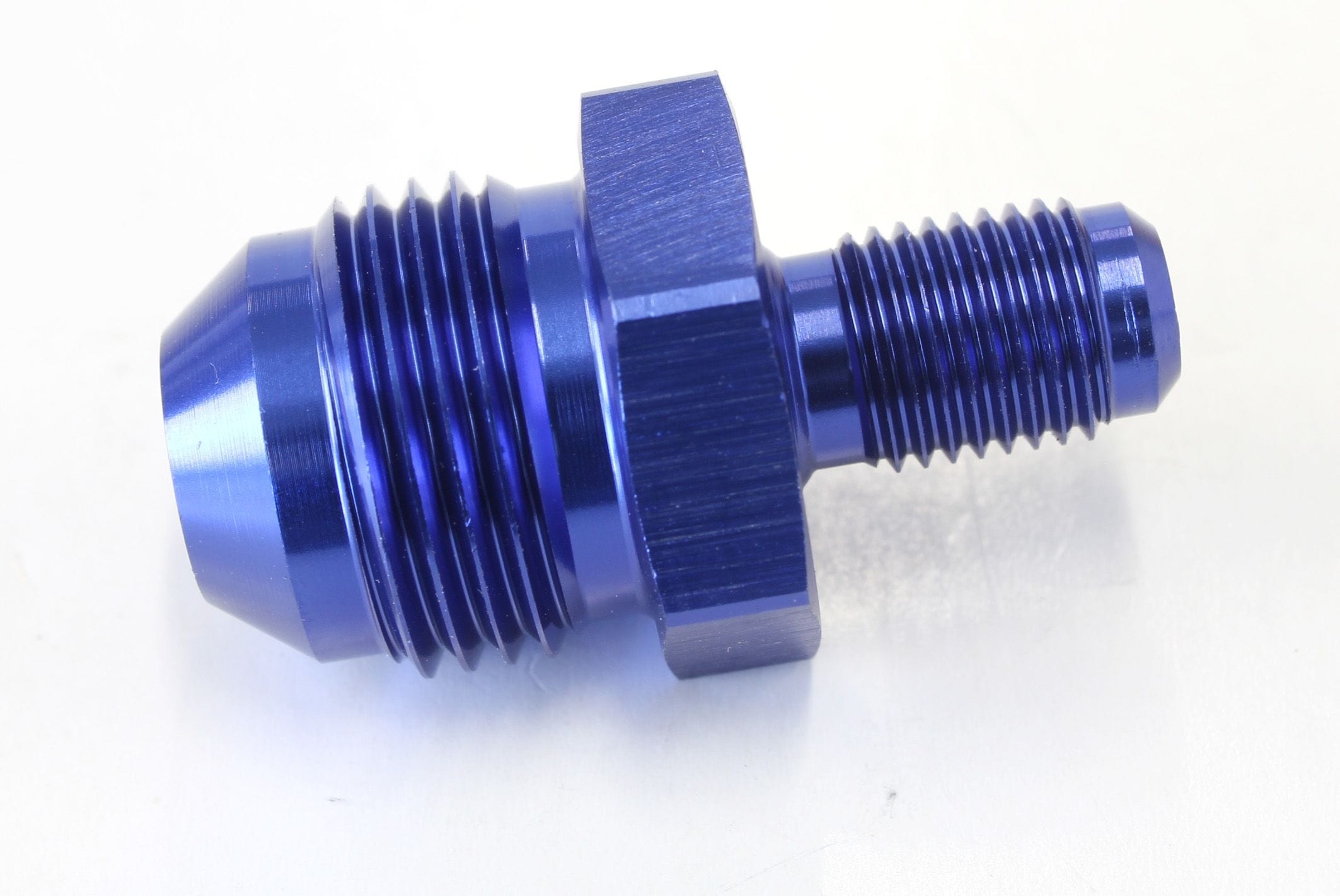 Aeroflow Performance Blue Finish Aeroflow Inverted Seat Adapter 3/8"-24 to -8AN AF707-08 SR