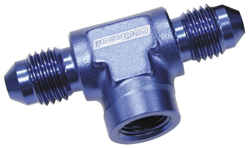 Aeroflow Performance Blue Finish Aeroflow Male Tee with Female 1/8" -3AN AF918-03-02 SR