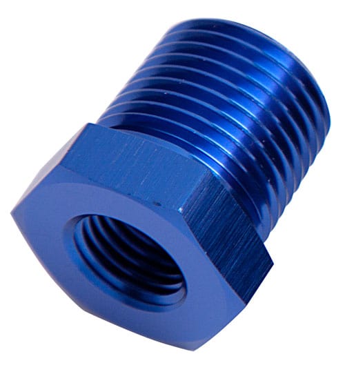 Aeroflow Performance Blue Finish Aeroflow NPT Pipe Reducer 1/2" to 1/8" AF912-08-02 SR
