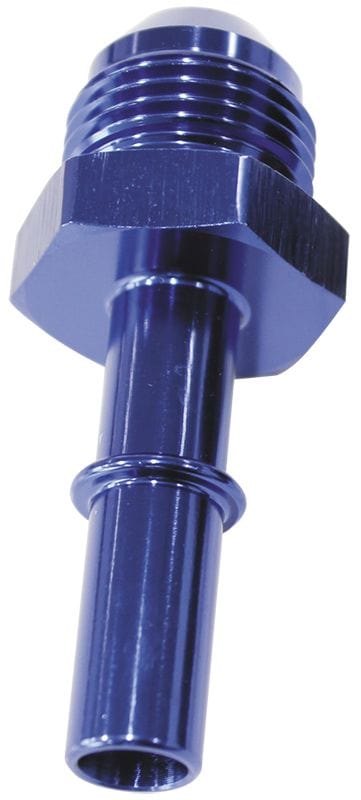 Aeroflow Performance Blue Finish Aeroflow Push-In EFI Fuel Fitting -8AN Push-on to 3/8" Male Hard Tube AF817-03 SR