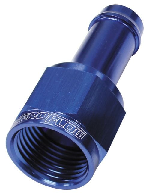 Aeroflow Performance Blue Finish Aeroflow Straight Hose Barb 1/2" to -8AN Female AF411-08 SR