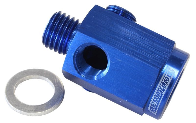 Aeroflow Performance Blue Finish. M14 x 1.5 Thread Aeroflow Metric Extension with 1/8" Port AF810-M14-02 SR
