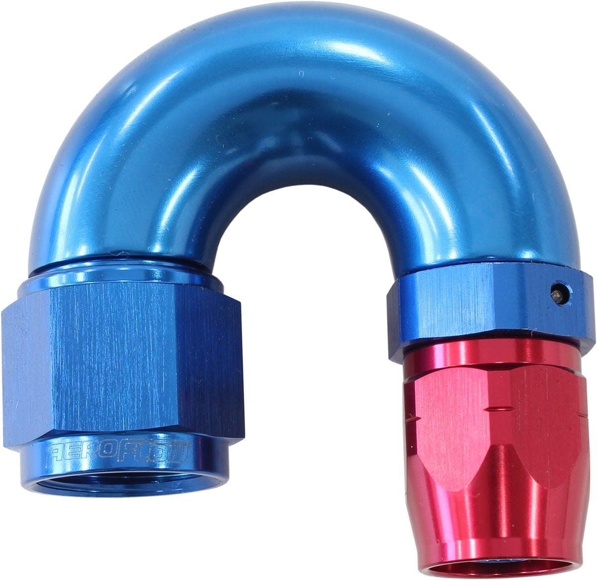 Aeroflow Performance Blue/Red Finish. Suits 100 & 450 Series Hose Aeroflow 550 Series Cutter Style One Piece Swivel 180° Stepped Hose End -8AN to -6 Hose A SR