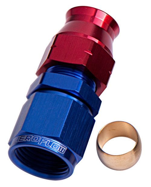 Aeroflow Performance Blue/Red Finish. Suits Aeroflow, Moroso & Russell Tubing Aeroflow Tube to Female AN Adapter 5/16" to -6AN AF109-05 SR