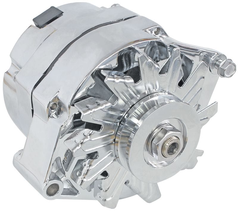 Aeroflow Performance Chrome Finish Aeroflow 140amp Chev Style 1-Wire Alternator AF4870-1140 SR