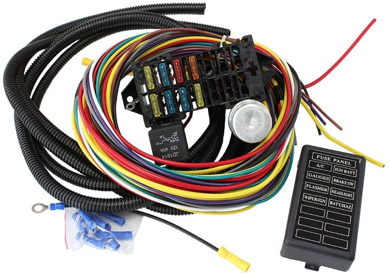 Aeroflow Performance Complete with Standard Fuses & Fuse Panel Aeroflow Complete Universal 8 Circuit Wiring Harness Kit AF49-1500 SR