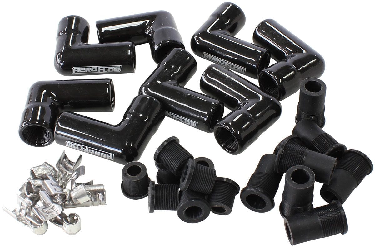 Aeroflow Performance Contains 8 x Boots & 8 x Terminals Aeroflow Xpro Ceramic 90° Boot & Terminal Kit, 8 Pack AF4038-3311C-8 SR