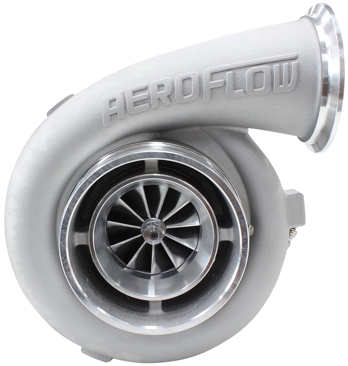 Aeroflow Performance External Wastegate, T4 Twin Entry Inlet Flange, V-Band Exhaust Flange Aeroflow BOOSTED 7075 T4 1.15 Turbocharger 950HP, Natural Cast Finish AF8005-4004 SR