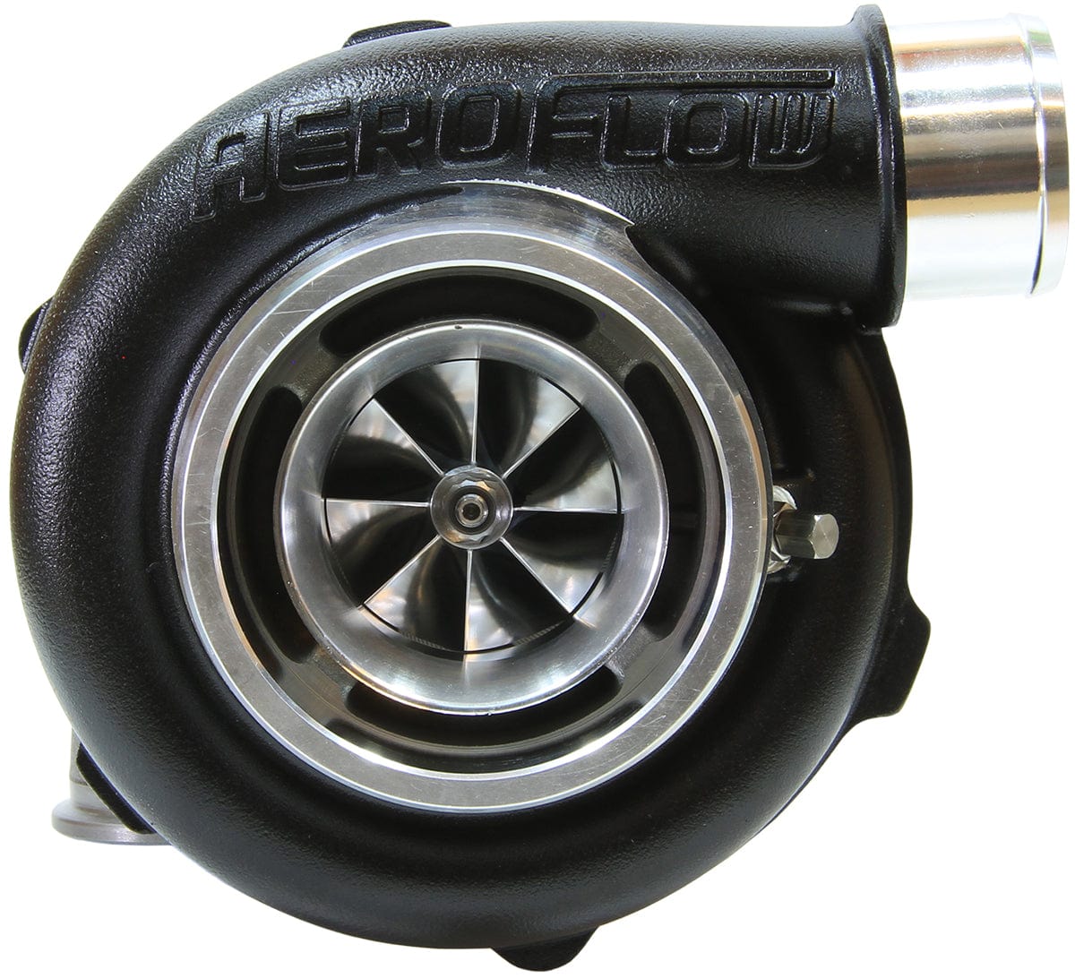 Aeroflow Performance External Wastegate, V-Band Inlet & Exhaust Flanges Aeroflow BOOSTED 5455 V-Band .83 Turbocharger 650HP, Hi Temp Black Finish AF8005-3031BLK SR