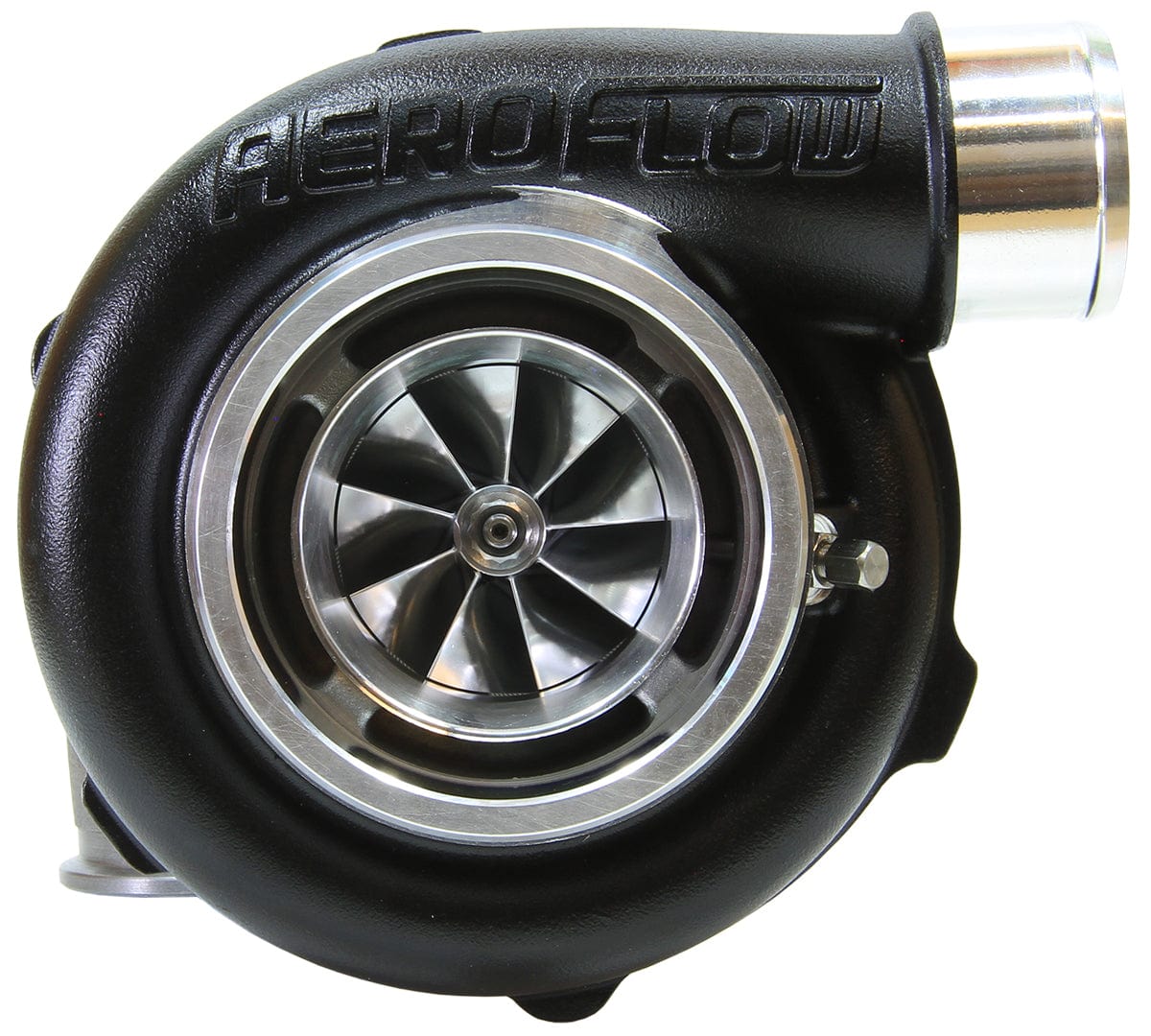 Aeroflow Performance External Wastegate, V-Band Inlet & Exhaust Flanges Aeroflow BOOSTED 5855 V-Band 1.01 Turbocharger 750HP, Hi Temp Black Finish AF8005-3034BLK SR