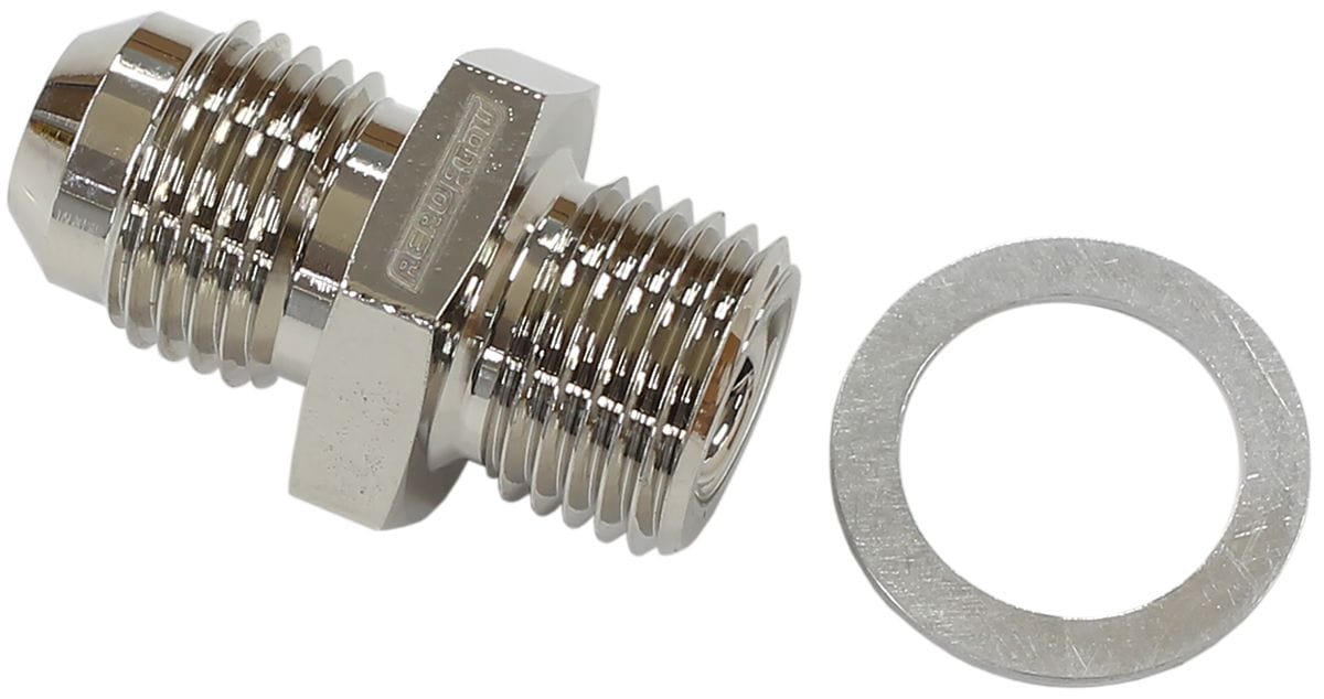 Aeroflow Performance Fits GM 4L80E Aeroflow Transmission Adapter Short 1/4"-18 NPSM to -6AN AF385-06 SR