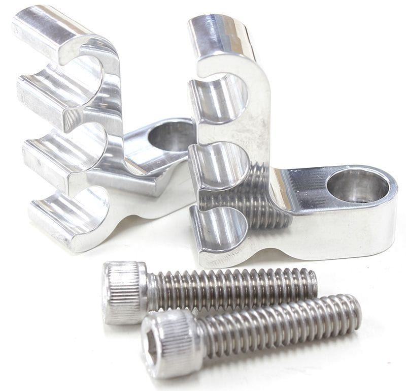 Aeroflow Performance Holds x3 Leads, Mounts to Valve Covers 1/4" Bolt Aeroflow Ignition Lead Separator - Polished (Pair) AF64-9703 SR