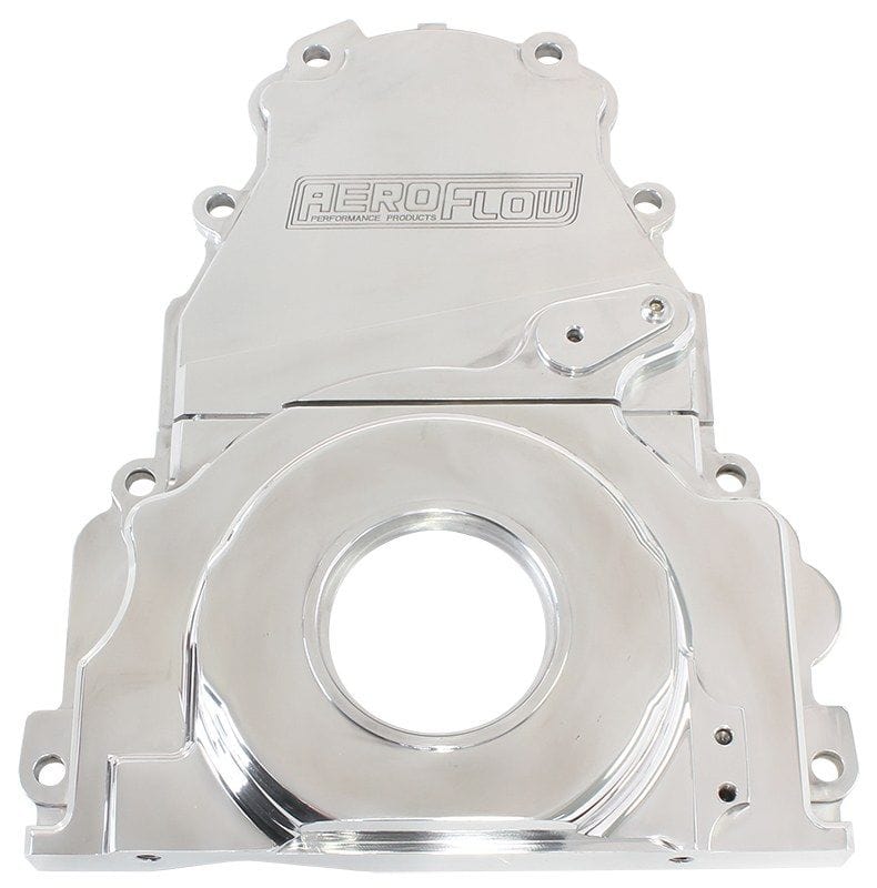 Aeroflow Performance Includes Mounting Hardware and Cam Sensor Plug Aeroflow GM LS 2-Piece Billet Timing Cover - Polished Finish AF64-4361P SR
