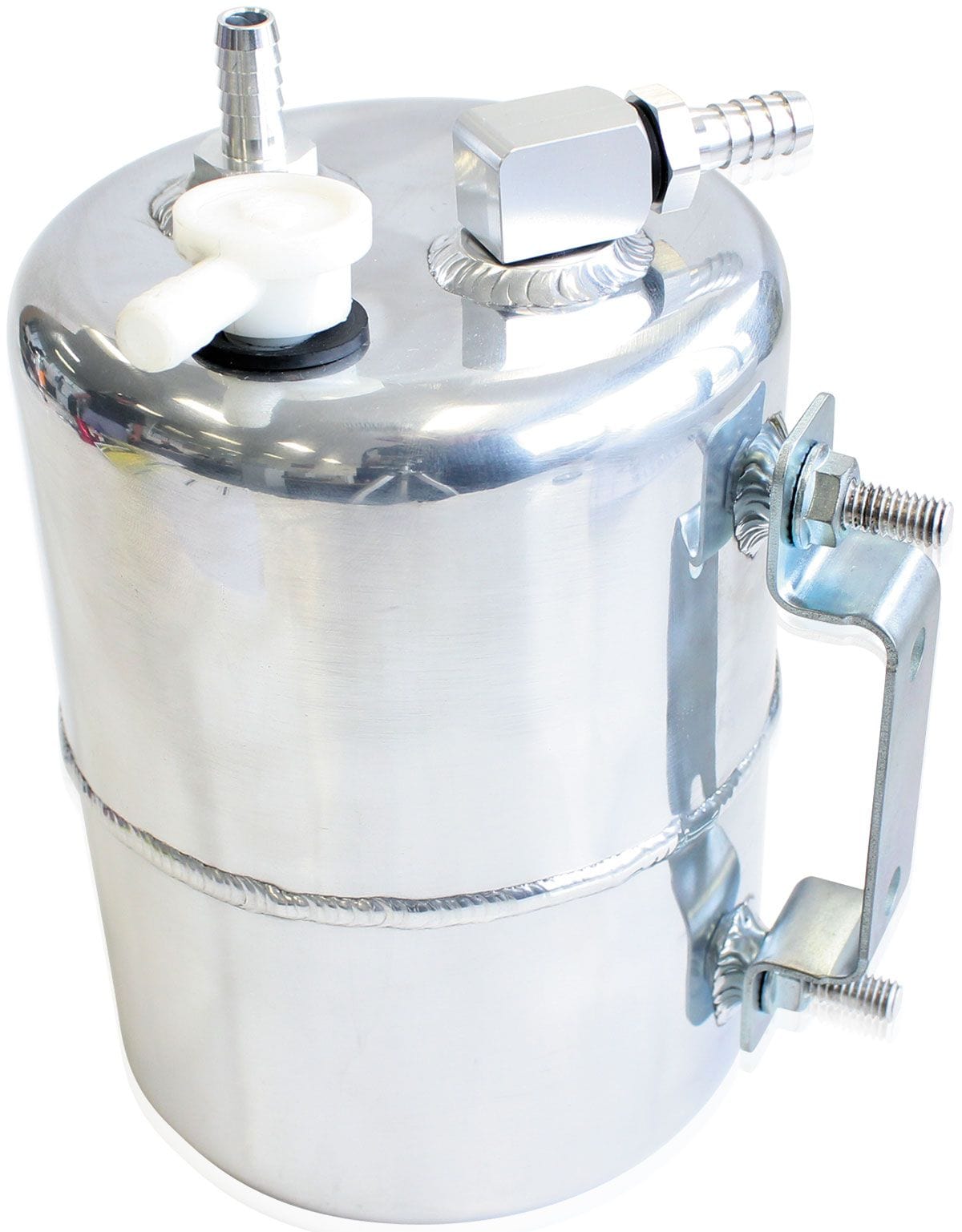Aeroflow Performance Includes Mounts & Fittings. 6.75" (170mm) Tall x 5" (125mm) Long Aeroflow Brake Vacuum Reservoir Tank - Polished AF77-1018 SR