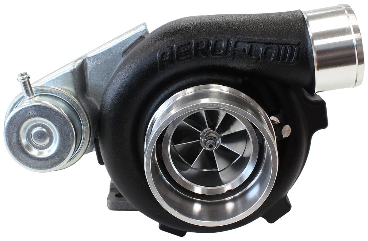 Aeroflow Performance Internal Wastegate, T25 / T28 Inlet Flange, 5-Bolt Exhaust Flange Aeroflow BOOSTED 5047 .86 Turbocharger 550HP, Hi Temp Black Finish AF8005-2021BLK SR