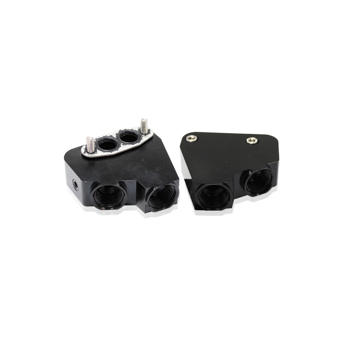 Aeroflow Performance LS Engine Parts AF64-2084BLK Billet Oil Cooler Adapter Suit Holden/Chevy LS engine -10 ORB ports AF64-2084BLK SR