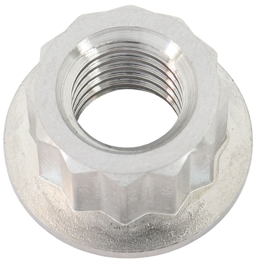 Aeroflow Performance Natural Finish, Sold Single. Aeroflow M10 x 1.50mm Titanium 12 Point Nut AF3504-0010 SR
