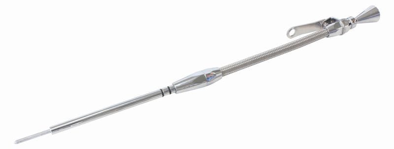 Aeroflow Performance Oil Systems Silver Stainless Steel Flexible Engine suit SB Chevy (Late Model Drivers Side Dipstick SR