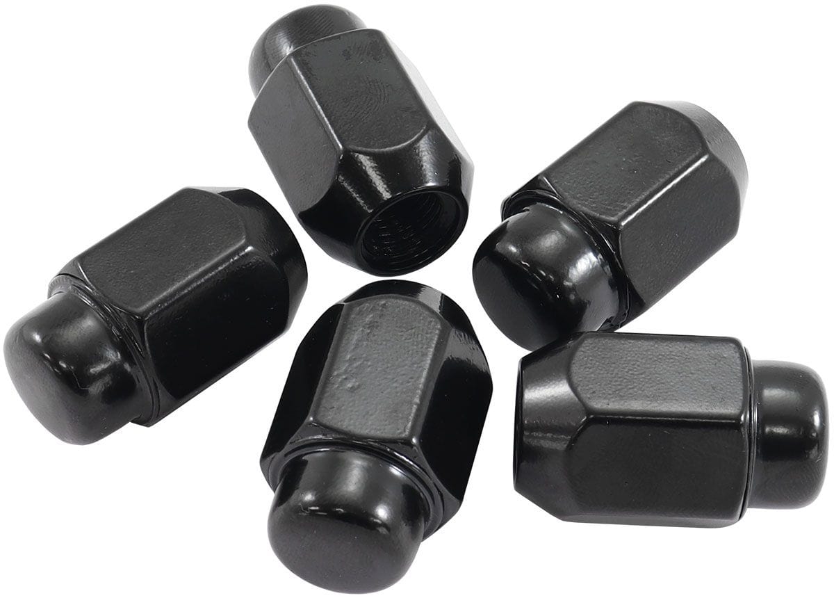 Aeroflow Performance Pack of 5, 60 Degree Taper Aeroflow Acorn Medium Closed Black Wheel Nuts - M14 x 1.50mm AF3028-2000 SR
