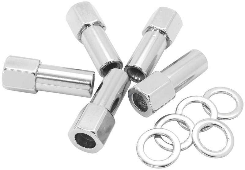 Aeroflow 1.380" Shank Open Chrome Wheel Nuts - 7/16-20" AF3031-9000