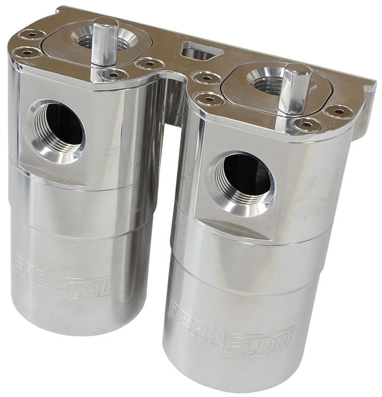 Aeroflow Performance Polished Finish Aeroflow Billet Universal Dual Air / Oil Separator AF64-4364 SR