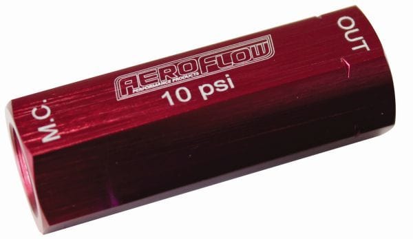 Aeroflow Performance Red, 10 psi Residual Valve Aeroflow Brake Residual Pressure Valve AF387-10 SR