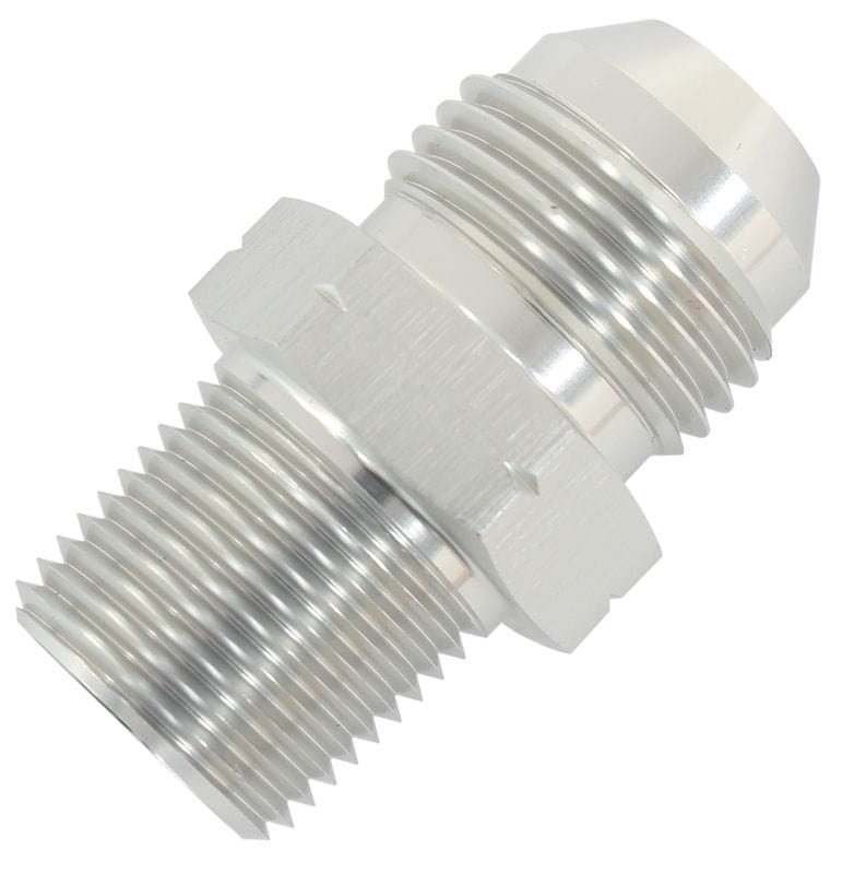 Aeroflow Performance Silver Finish Aeroflow 1/2" BSPT to -10AN Adapter AF758-10S SR