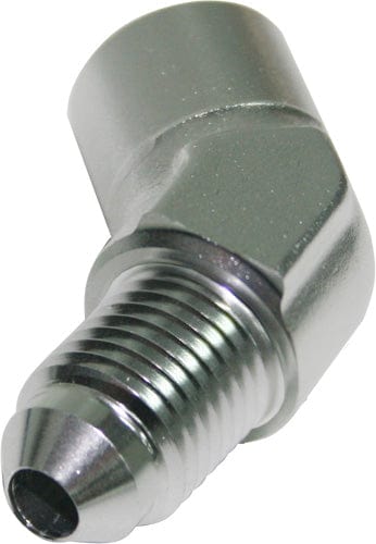Aeroflow Performance Silver Finish Aeroflow 45° Female NPT to Male AN Adapter 1/8" to -3AN AF371-03S SR