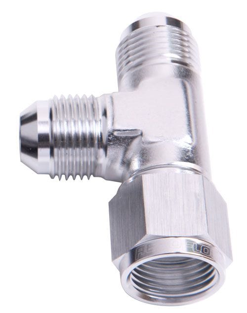 Aeroflow Performance Silver Finish Aeroflow AN Tee Female Swivel On Run -6AN AF145-06S SR