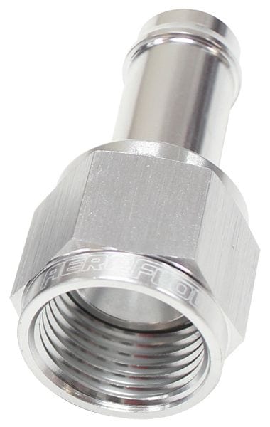 Aeroflow Performance Silver Finish Aeroflow Straight -16AN Female to 1" (25mm) Male Barb Hose Fitting AF411-16S SR