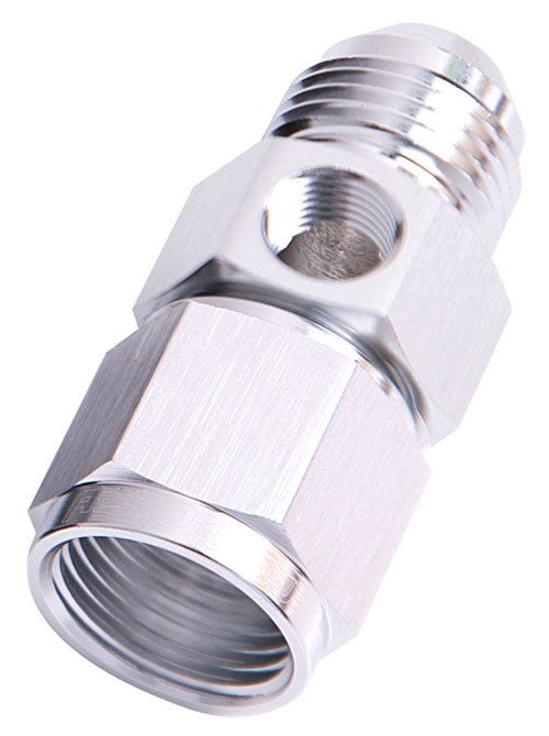 Aeroflow Performance Silver Finish Aeroflow Straight Female to Male with 1/8" Port -10AN AF140-10S SR