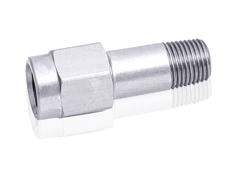 Aeroflow Performance Silver Finish. Extension Length is 1-1/2" (38.1mm) Aeroflow NPT Male-Female Extension 1/4" AF372-04S SR
