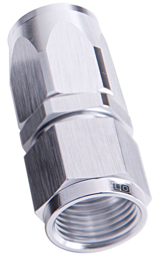 Aeroflow Performance Silver Finish. Suit 100 & 450 Series Hose Aeroflow 100 / 150 Series Taper Style One Piece Full Flow Swivel Straight Hose End -12AN SR