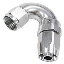 Aeroflow Performance Silver Finish. Suit 100 & 450 Series Hose Aeroflow 150 Series Taper One-Piece Full Flow Swivel 150° Hose End -8AN AF155-08S SR