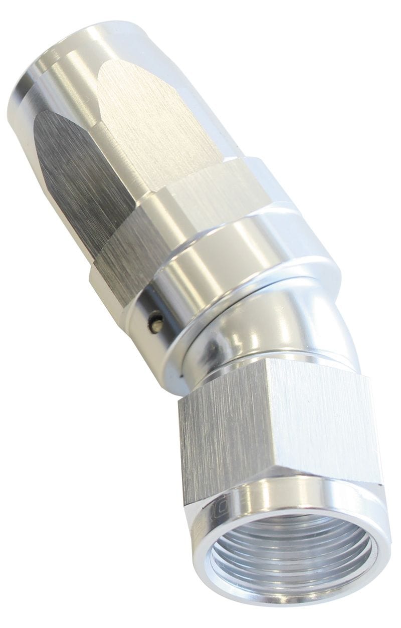 Aeroflow Performance Silver Finish. Suit 100 & 450 Series Hose Aeroflow 150 Series Taper One-Piece Full Flow Swivel 30° Hose End -10AN AF197-10S SR