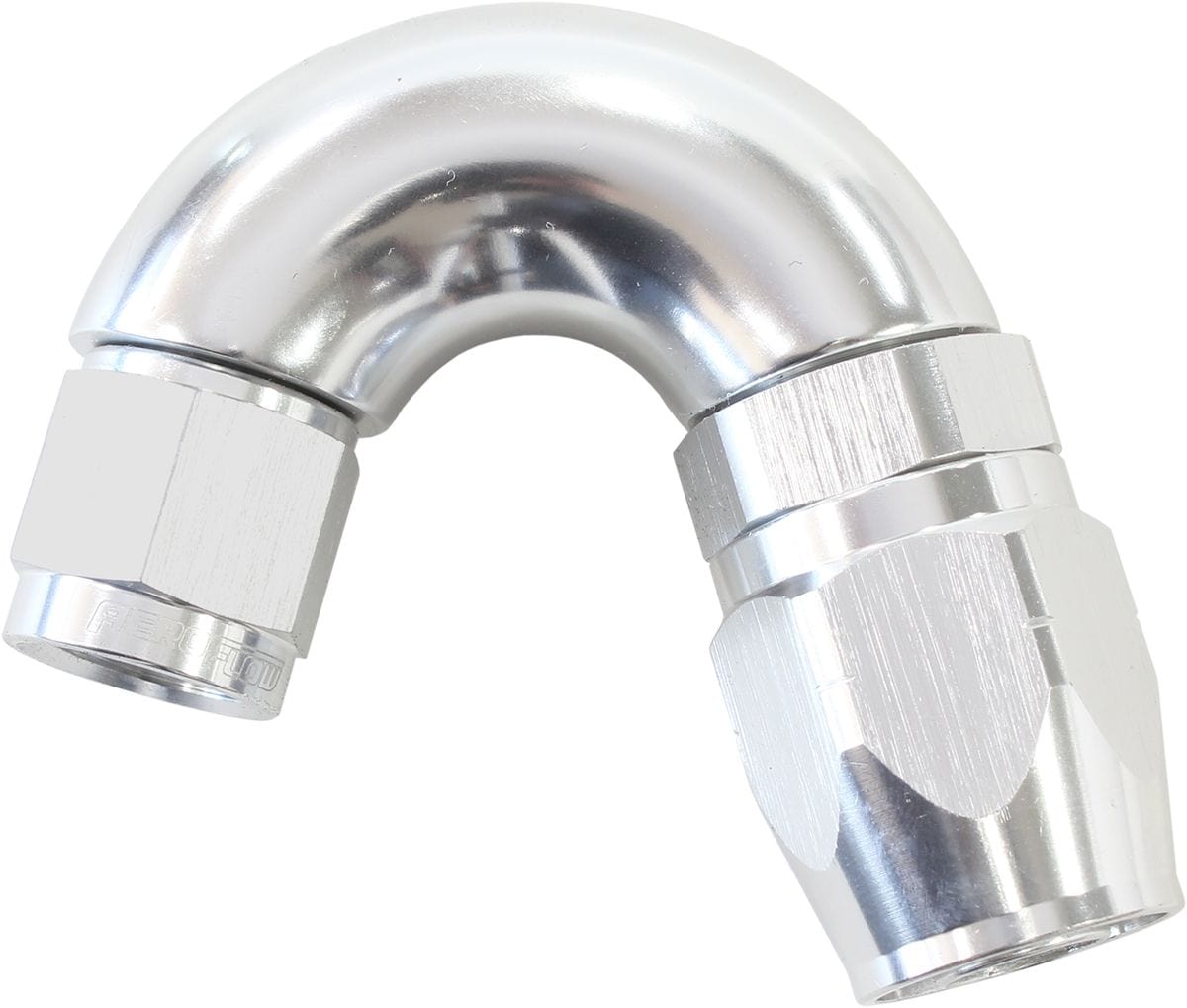 Aeroflow Performance Silver Finish. Suits 100 & 450 Series Hose Aeroflow 550 Series Cutter Style One Piece Swivel 150° Stepped Hose End -6AN to -8 Hose A SR