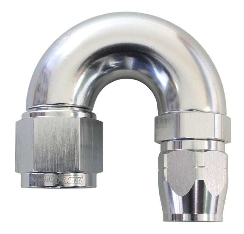Aeroflow Performance Silver Finish. Suits 100 & 450 Series Hose Aeroflow 550 Series Cutter Style One Piece Swivel 180° Stepped Hose End -10AN to -12 Hose SR