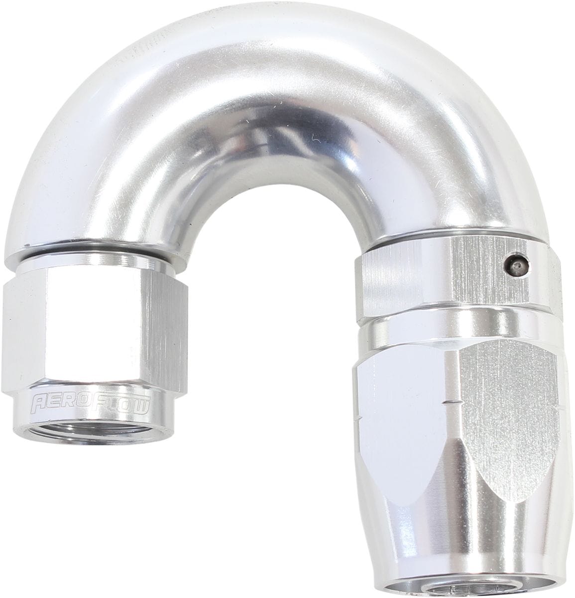 Aeroflow Performance Silver Finish. Suits 100 & 450 Series Hose Aeroflow 550 Series Cutter Style One Piece Swivel 180° Stepped Hose End -6AN to -8 Hose A SR