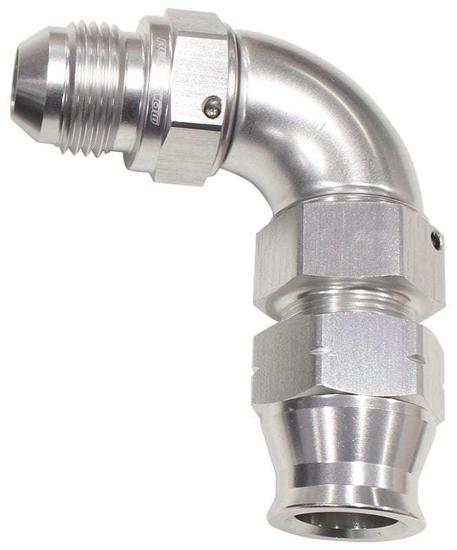 Aeroflow Performance Silver Finish. Suits Aeroflow, Moroso & Russell Tubing Aeroflow 90° Tube to Male AN Adapter 1/4"to -4AN AF137-04S SR