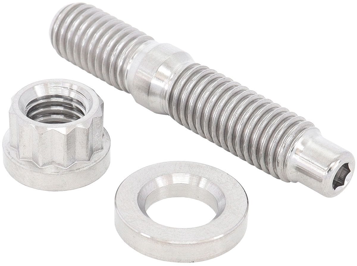 Aeroflow Performance Sold as One Stud, One Flat Washer and One 12 Point Nut Aeroflow M8 x 1.25mm Titanium Stud, Nut and Washer Kit AF55-2000 SR