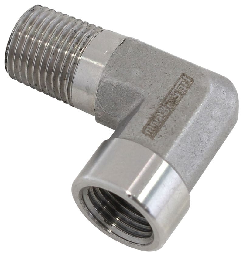 Aeroflow Performance Stainless Steel Aeroflow 90° Female 1/8" NPT to Male 1/8" NPT Elbow AF914-02SS SR
