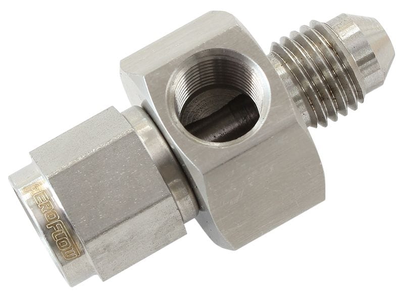 Aeroflow Performance Stainless Steel Aeroflow Straight -4AN Female to Male with 1/8" NPT Port AF140-04-SS SR