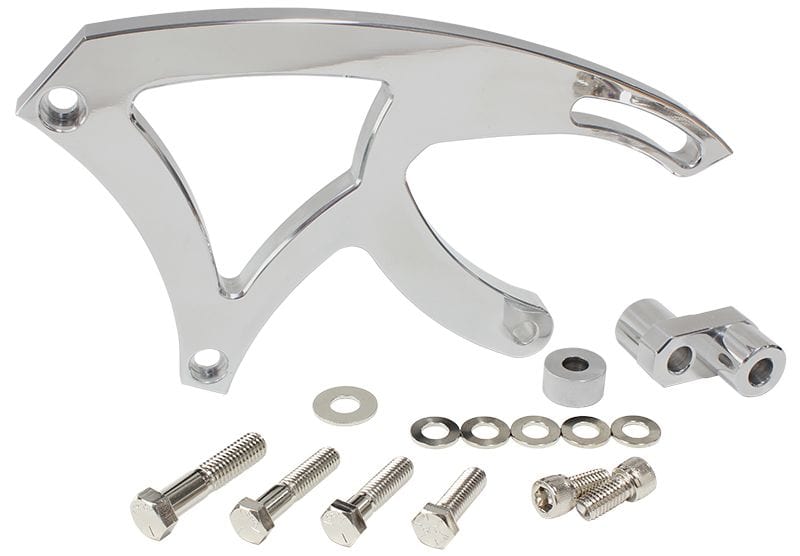 Aeroflow Performance Suit 302-351C, Mid mount passenger side with GM Saginaw pump, Polishe Aeroflow Billet Aluminium Power Steering Bracket AF64-4009 SR