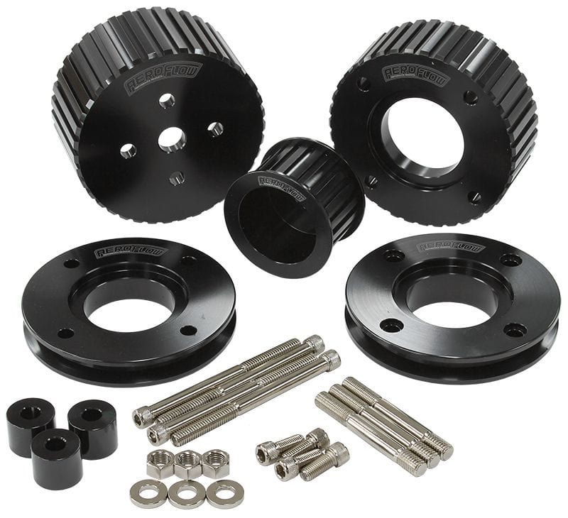 Aeroflow Holden EFI Gilmer Drive Kit (Belt not included) - Black Finis