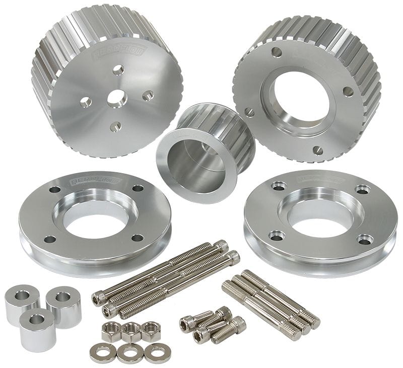 Aeroflow Performance Suit 304 EFI Holden VN to VS V8 Aeroflow Holden EFI Gilmer Drive Kit (Belt not included) - Silver Finish AF64-3006 SR