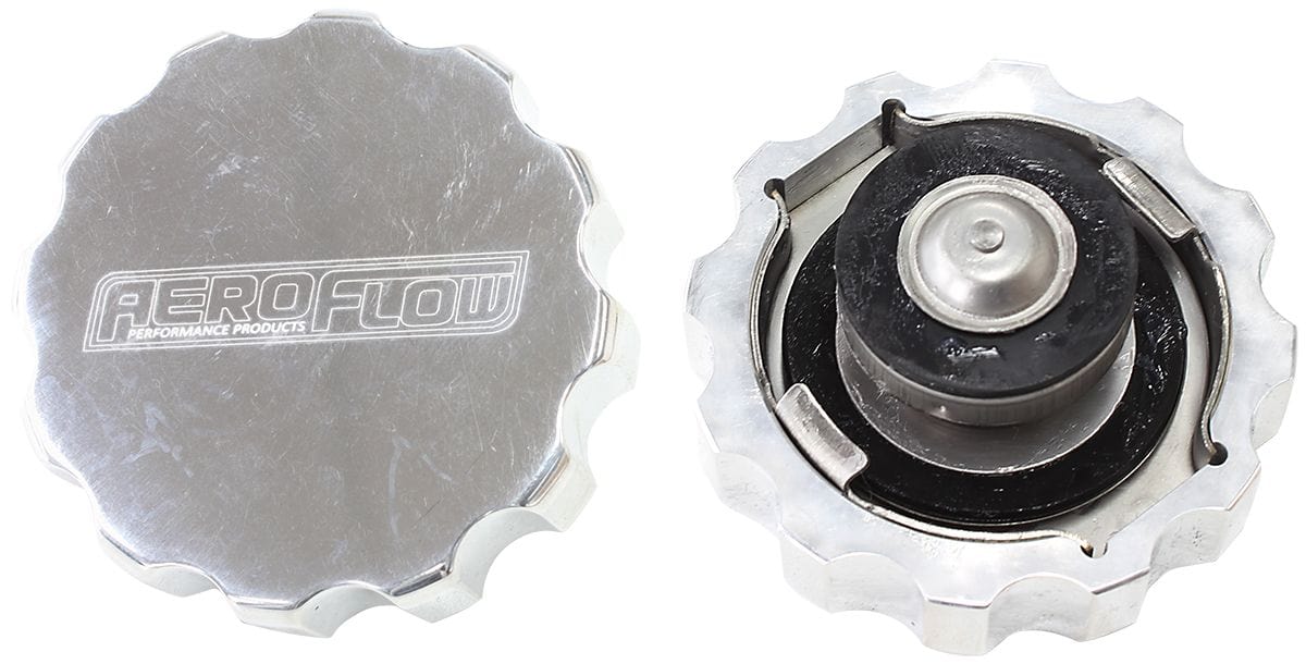 Aeroflow Performance Suit 32mm Water Neck, 21 PSI Aeroflow Billet Radiator Cap Small Styles - Polished AF64-5033P SR